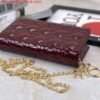 Dior S0204 Lady Dior Pouch Patent Cannage Calfskin Wine Red