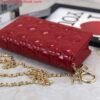Dior S0204 Lady Dior Pouch Patent Cannage Calfskin Red