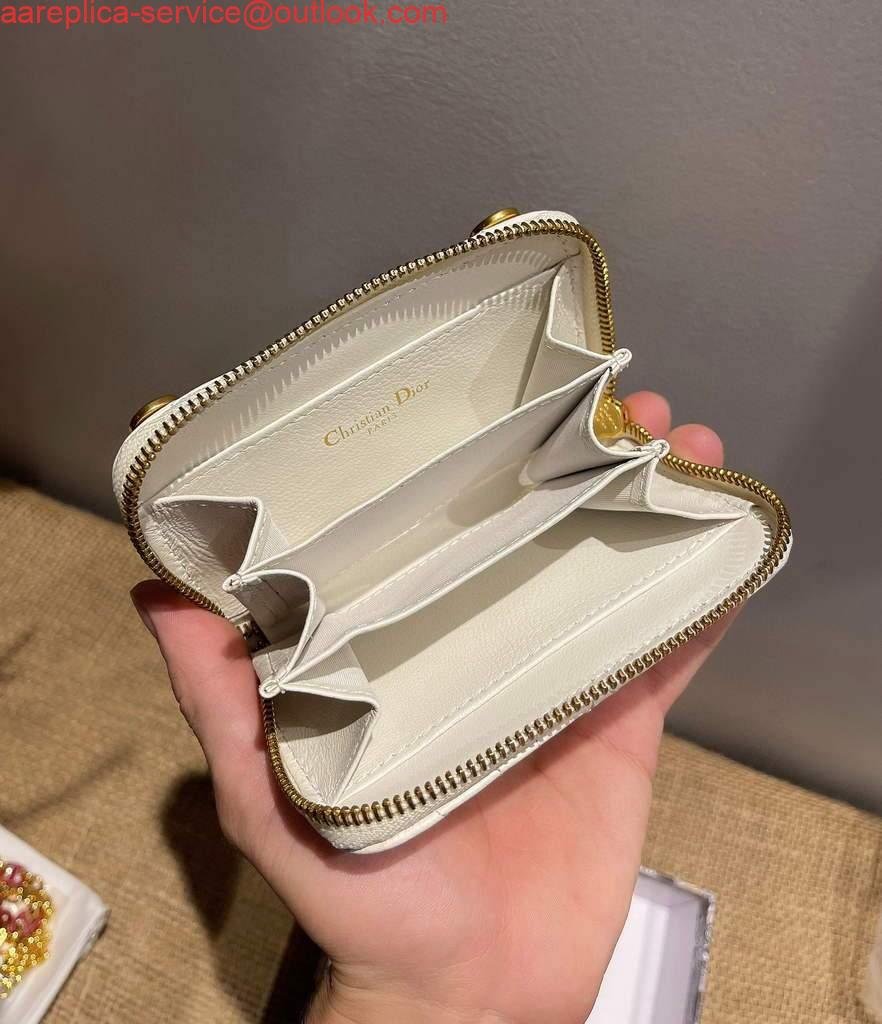 Replica Dior Caro Mini zipper clutch 5087 White