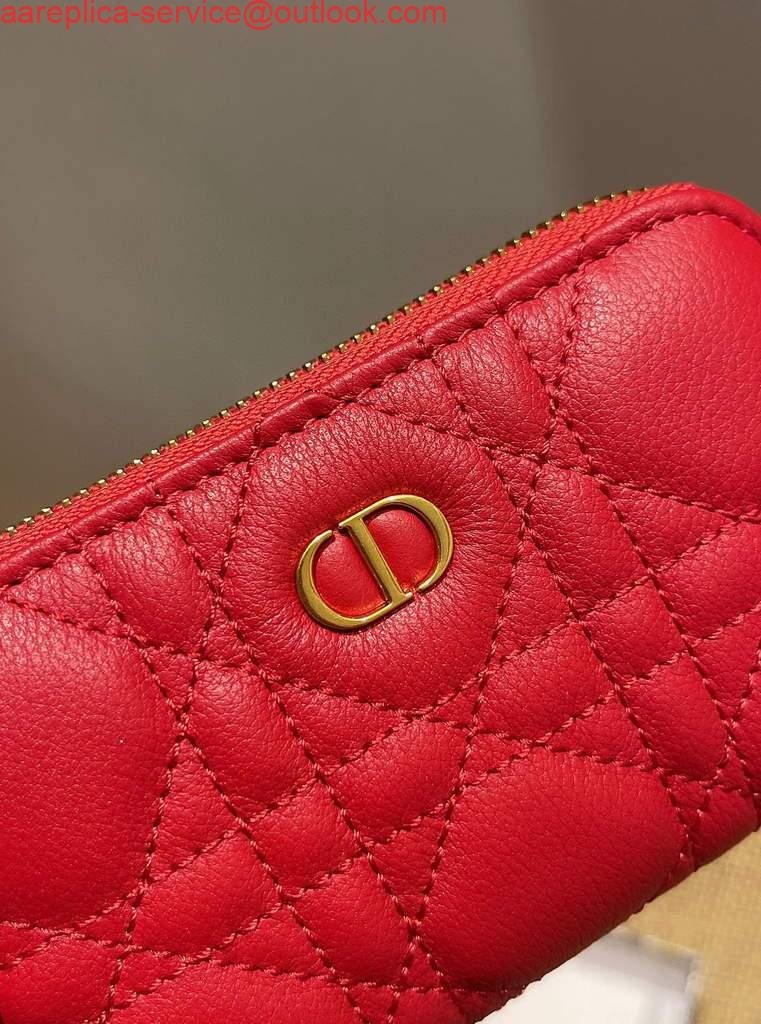 Replica Dior Caro Mini zipper clutch 5087 Red