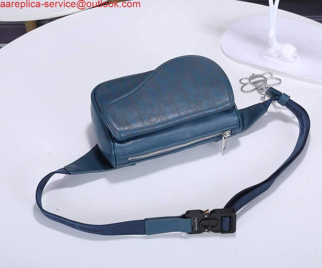 Replica Dior 1ADPO223 Saddle Belt Bag Leather Blue