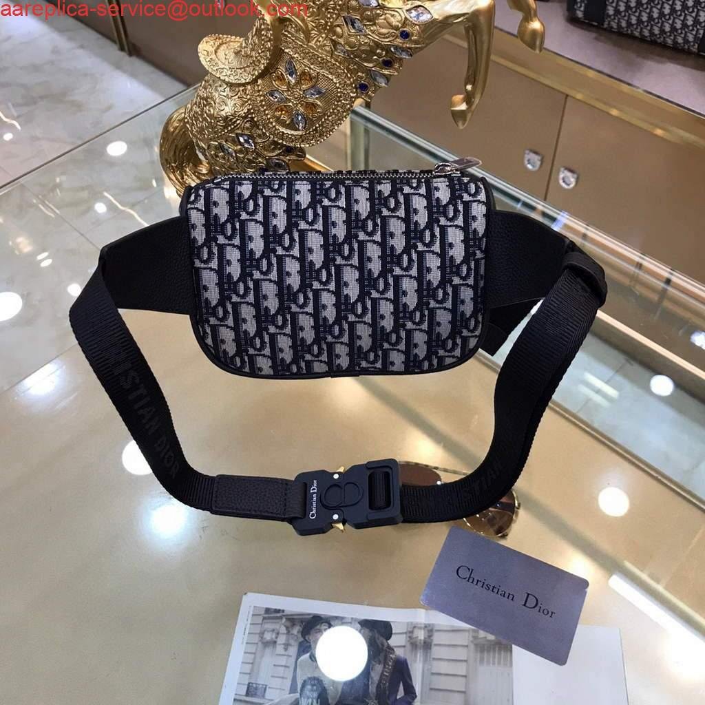 Dior 1ADPO223 Saddle Belt Bag Dior Oblique Galaxy Leather Black and Beige