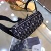 Dior 1ADPO223 Saddle Belt Bag Dior Oblique Galaxy Leather Black and Beige