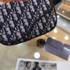 Dior 1ADPO223 Saddle Belt Bag Dior Oblique Galaxy Leather Black and Beige