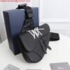 Dior 1ADPO093 Saddle Men Bag Grained Calfskin Black