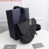 Dior 1ADPO093 Saddle Men Bag Grained Calfskin Black