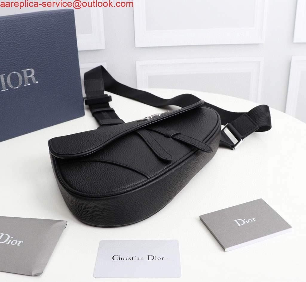 Dior 1ADPO093 Saddle Men Bag Grained Calfskin Black