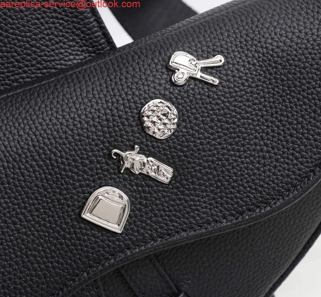 Dior 1ADPO093 Saddle Men Bag Grained Calfskin Black