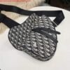 Replica Dior 1ADPO093 Saddle Men Bag Dior Oblique Jacquard Black With Beige