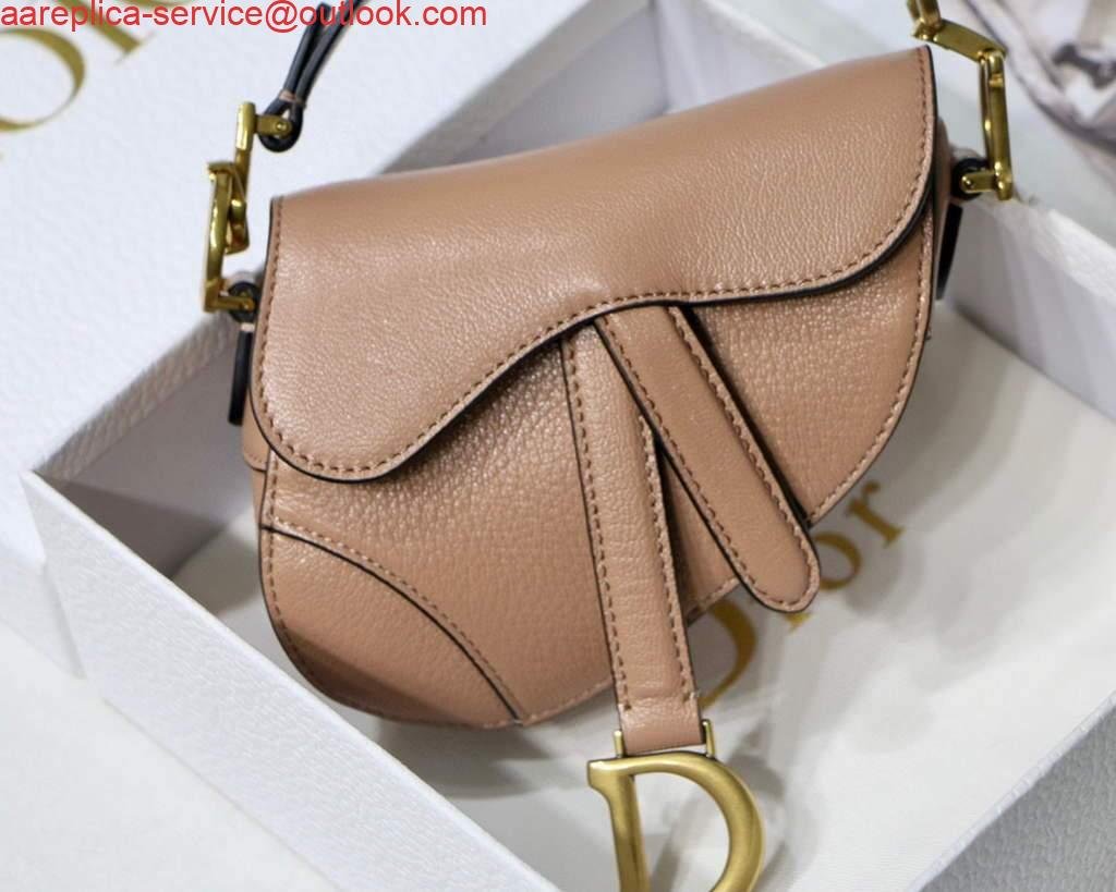 Replica Dior M6008 Bag Saddle Super Mini Bag Cowhide Leather Light Pink
