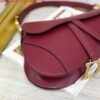 Dior M0446 Dior Saddle Bag M0447 Wine Red Goatskin Gold Hardware