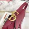 Dior M0446 Dior Saddle Bag M0447 Wine Red Goatskin Gold Hardware