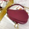 Dior M0446 Dior Saddle Bag M0447 Wine Red Goatskin Gold Hardware