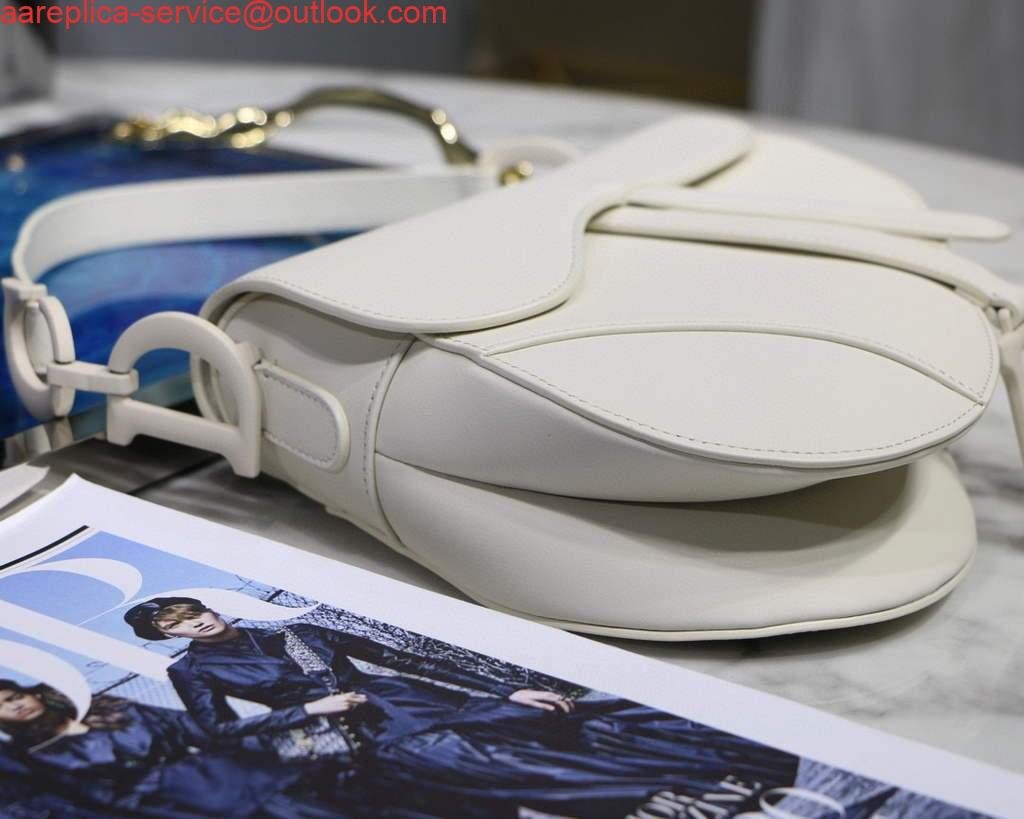 Dior M0446 Dior Saddle Bag M0447 White Ultramatte Calfskin