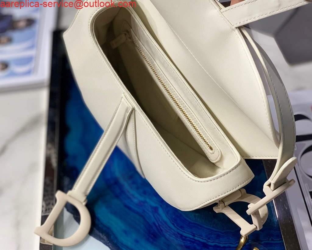 Dior M0446 Dior Saddle Bag M0447 White Ultramatte Calfskin