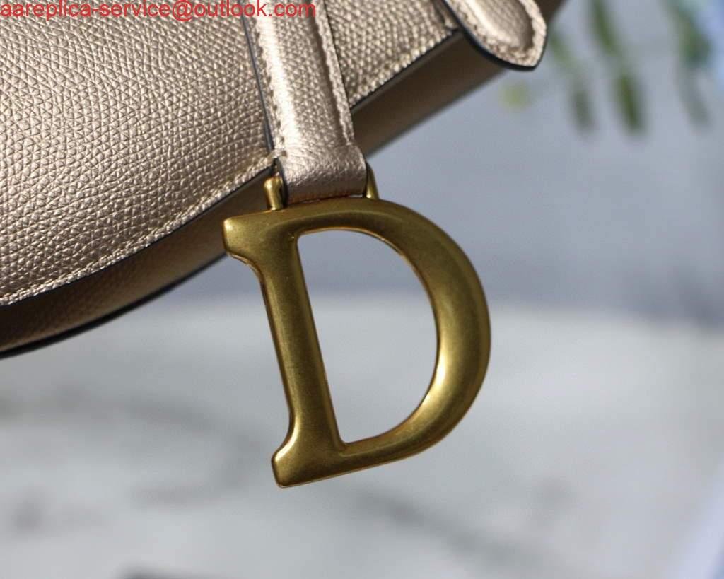 Dior M0446 Dior Saddle Bag M0447 Silvry Grey Grained Calfskin