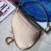 Dior M0446 Dior Saddle Bag M0447 Silvry Grey Grained Calfskin