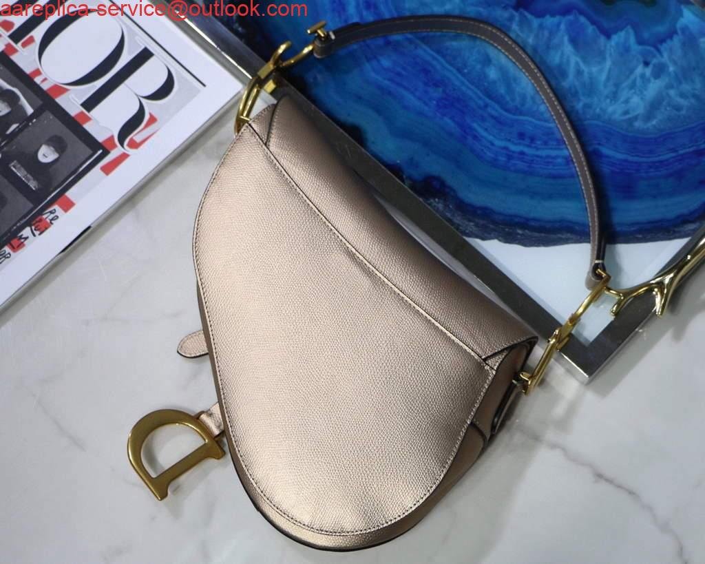 Dior M0446 Dior Saddle Bag M0447 Silvry Grey Grained Calfskin