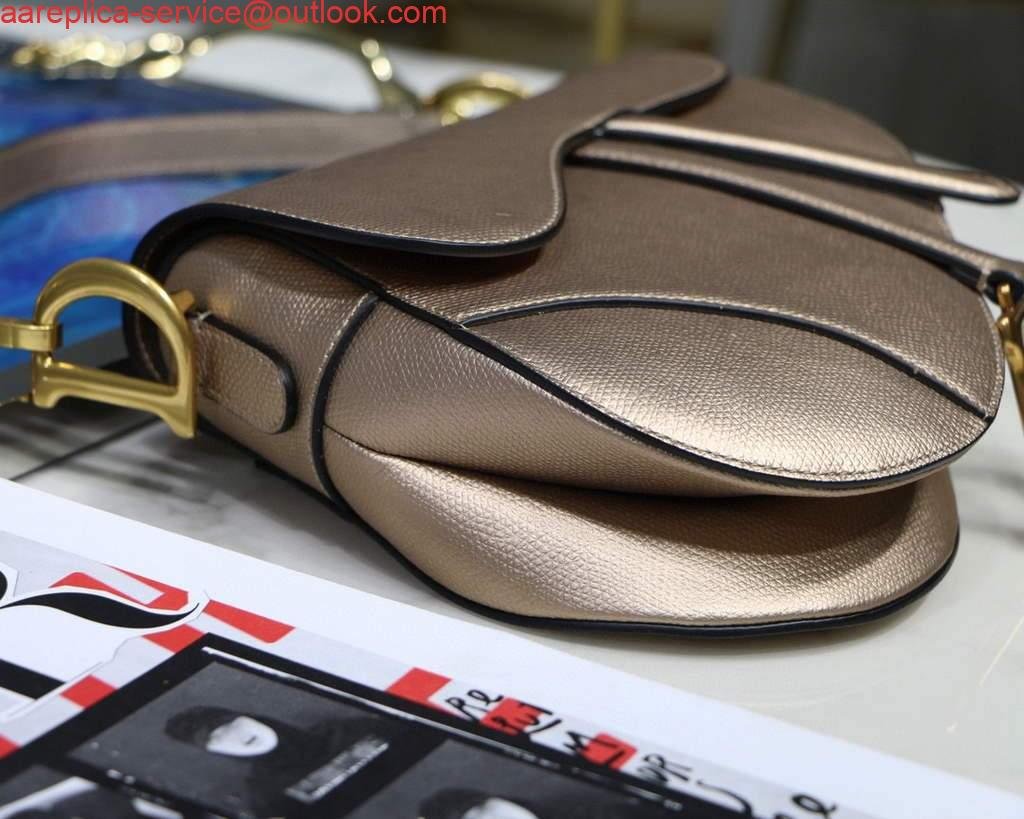 Dior M0446 Dior Saddle Bag M0447 Silvry Grey Grained Calfskin