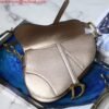 Dior M0446 Dior Saddle Bag M0447 Silvry Grey Grained Calfskin