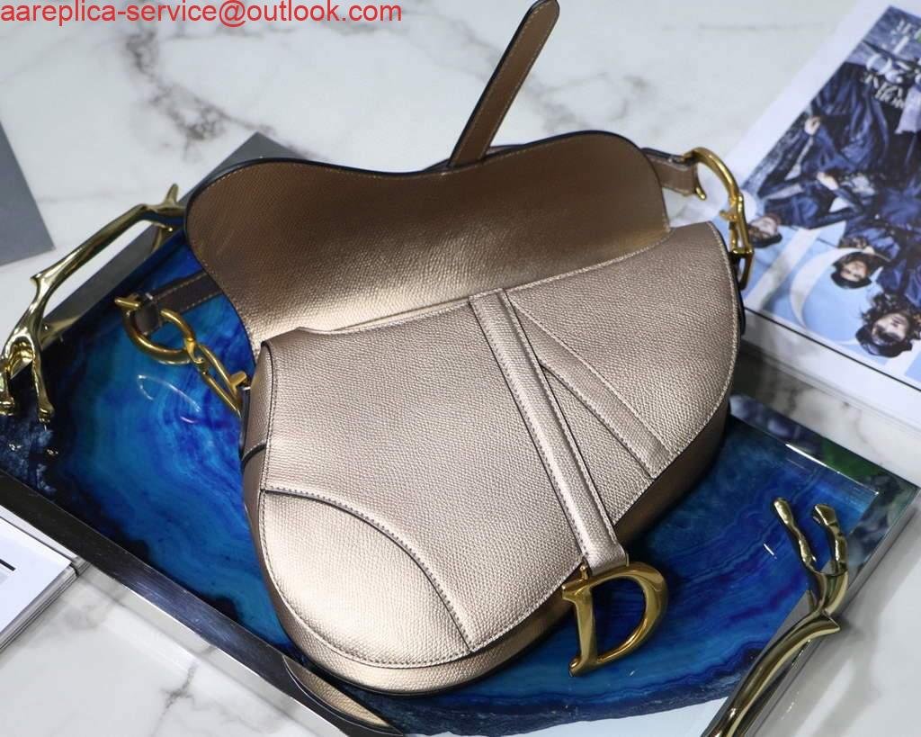 Dior M0446 Dior Saddle Bag M0447 Silvry Grey Grained Calfskin