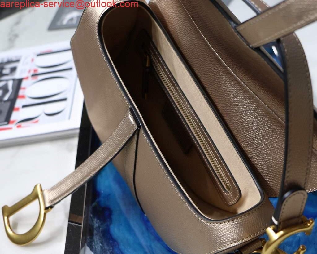 Dior M0446 Dior Saddle Bag M0447 Silvry Grey Grained Calfskin