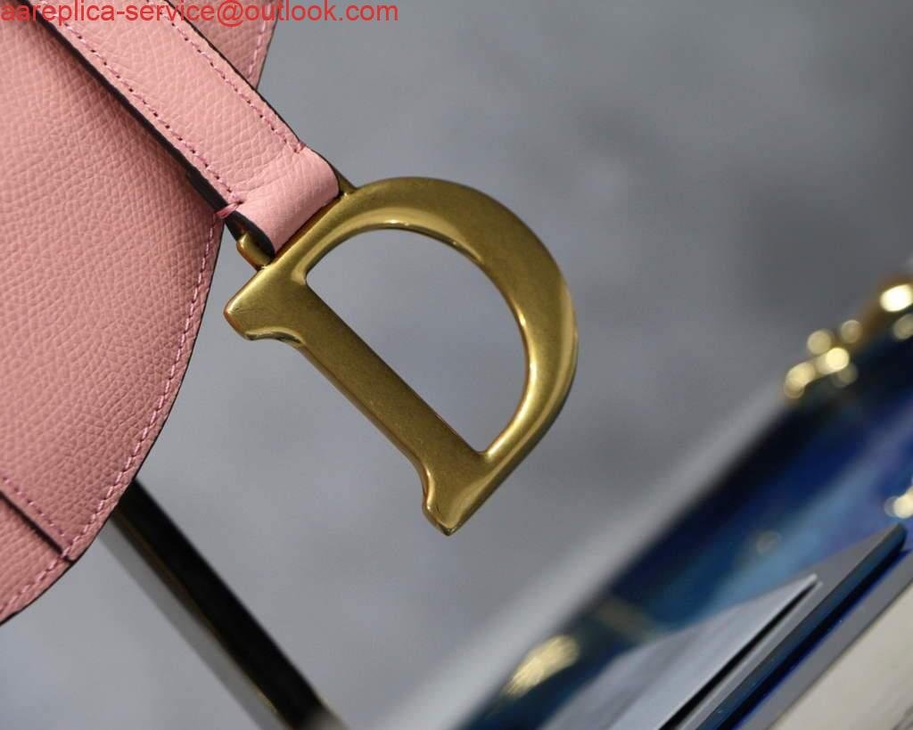 Dior M0446 Dior Saddle Bag M0447 Pink Grained Calfskin