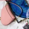Dior M0446 Dior Saddle Bag M0447 Pink Grained Calfskin