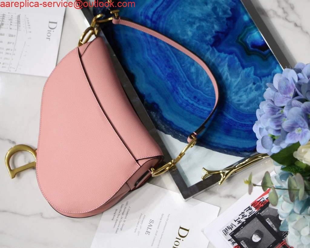 Dior M0446 Dior Saddle Bag M0447 Pink Grained Calfskin
