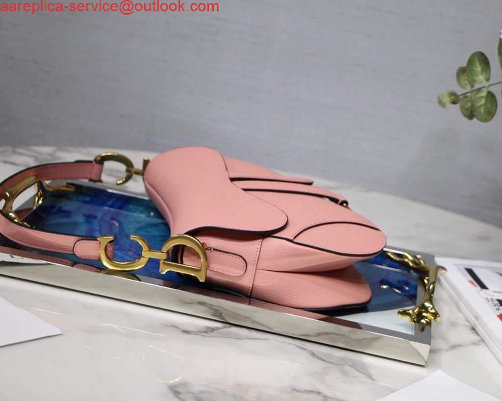 Dior M0446 Dior Saddle Bag M0447 Pink Grained Calfskin