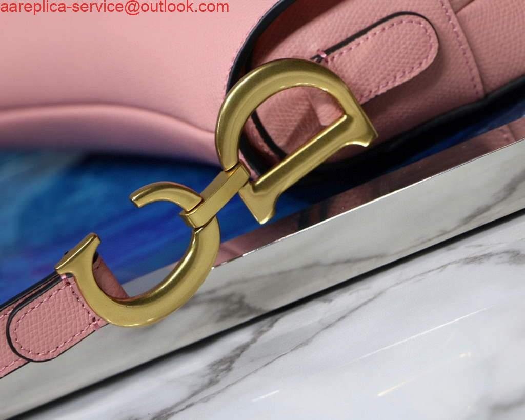 Dior M0446 Dior Saddle Bag M0447 Pink Grained Calfskin