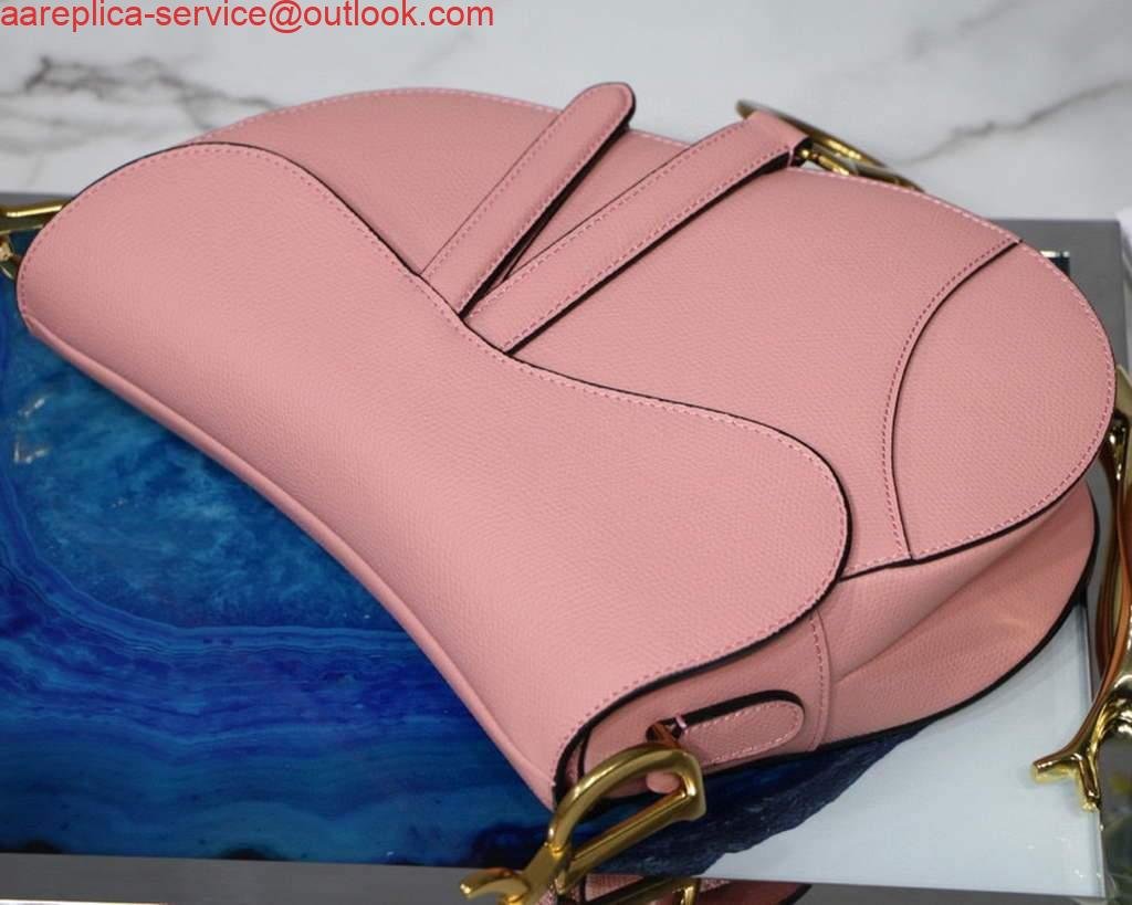 Dior M0446 Dior Saddle Bag M0447 Pink Grained Calfskin