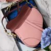 Dior M0446 Dior Saddle Bag M0447 Pink Grained Calfskin