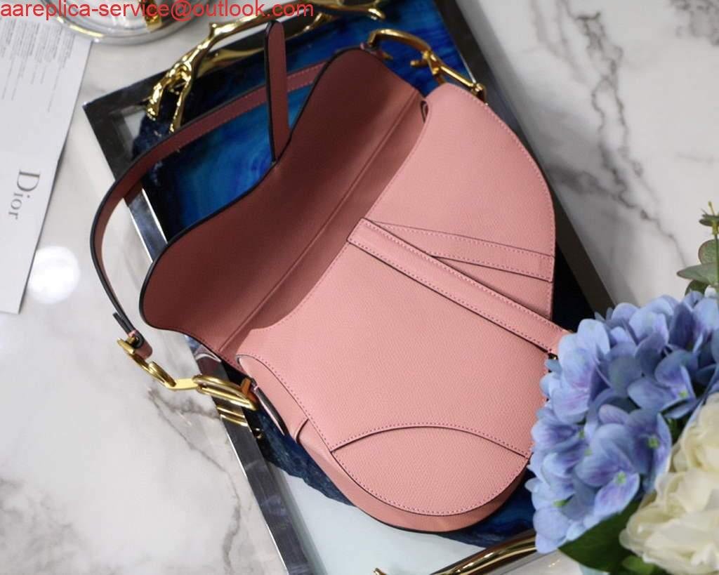 Dior M0446 Dior Saddle Bag M0447 Pink Grained Calfskin