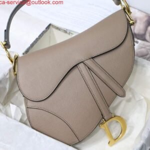 Replica Dior S5685 Micro Saddle Bag With Strap Scarlet Light Gray Goatskin