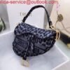 Replica Dior M0446 Dior Saddle Bag Gray Multicolor Mizza Embroidery