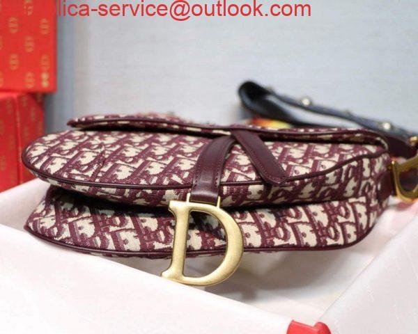 Dior M0446 Dior Saddle Bag Burgundy Dior Oblique Jacquard