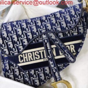 Dior Saddle Belt Bag S5632 Blue Dior Oblique Jacquard
