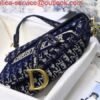 Replica Dior M0446 Dior Saddle Bag Blue Dior Oblique Jacquard