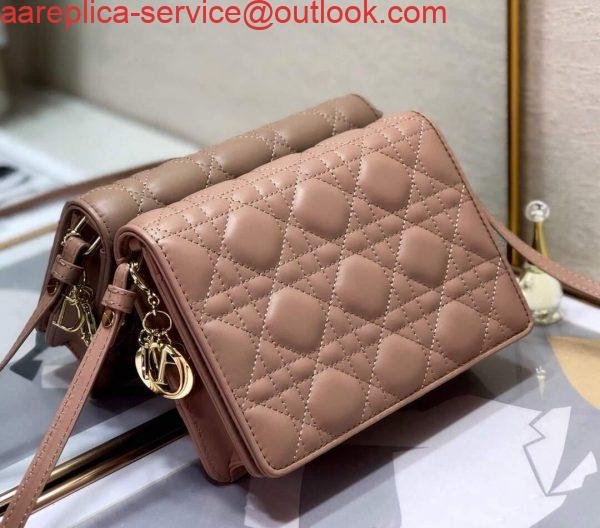 Replica Dior S0855 Dior Lady Dior Pouch Ultramatte Cannage Calfskin Nude