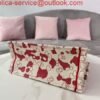 Dior M1296 Small DIOR BOOK TOTE Red and White D-Royaume d'Amour Embroidery Red and white