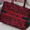 Dior M1296 Small Dior Book Tote Raspberry Pop Mizza Embroidery