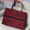Dior M1296 Small Dior Book Tote Raspberry Pop Mizza Embroidery