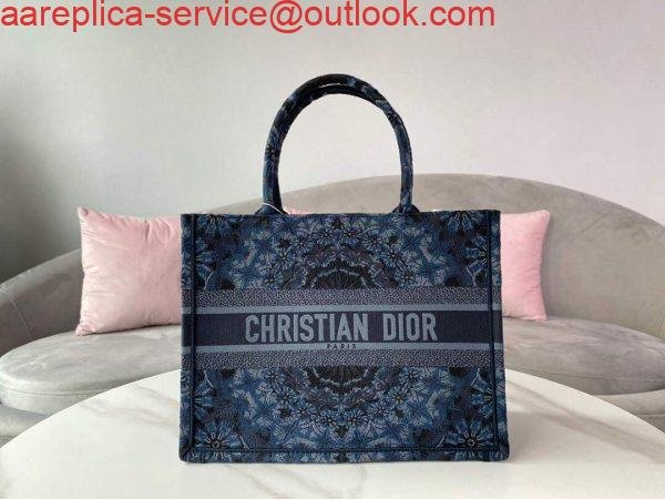 Dior M1296 Small Dior Book Tote Navy Blue Dior Constellation Embroidery