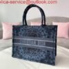 Dior M1296 Small Dior Book Tote Navy Blue Dior Constellation Embroidery