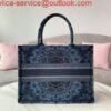 Dior M1296 Small Dior Book Tote Navy Blue Dior Constellation Embroidery