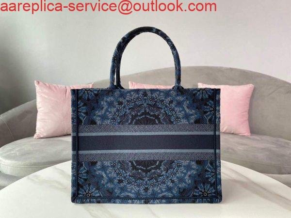 Dior M1296 Small Dior Book Tote Navy Blue Dior Constellation Embroidery