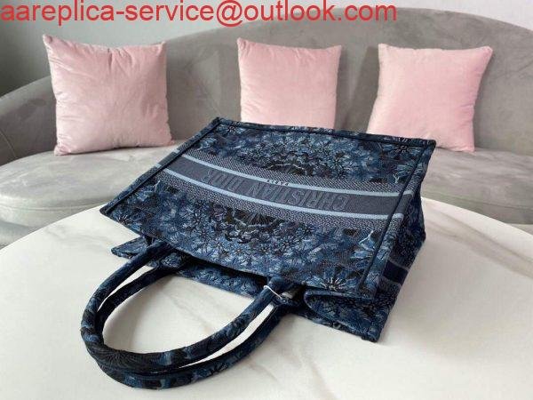 Dior M1296 Small Dior Book Tote Navy Blue Dior Constellation Embroidery