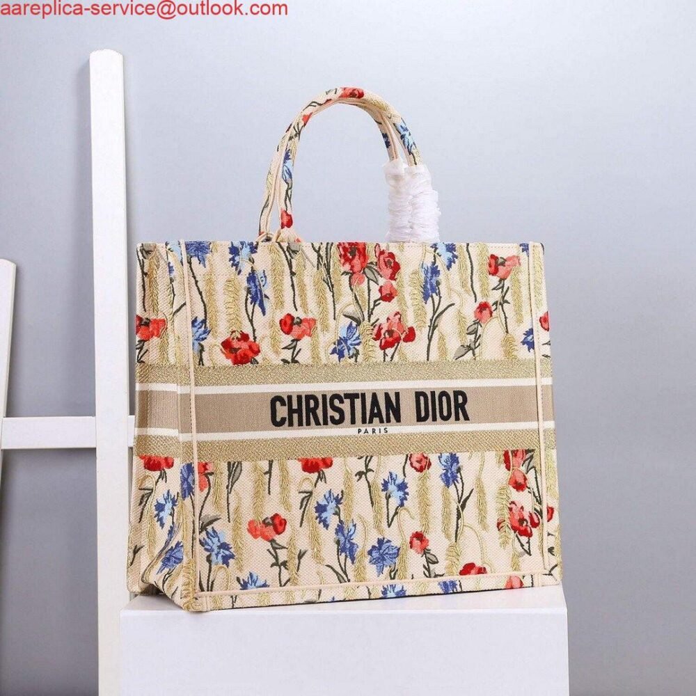 Dior M1296 Book Tote Christian Dior Small Beige Multicolork
