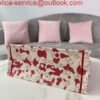Dior M1286 DIORAMOUR DIOR BOOK TOTE Red and White D-Royaume d'Amour Embroidery